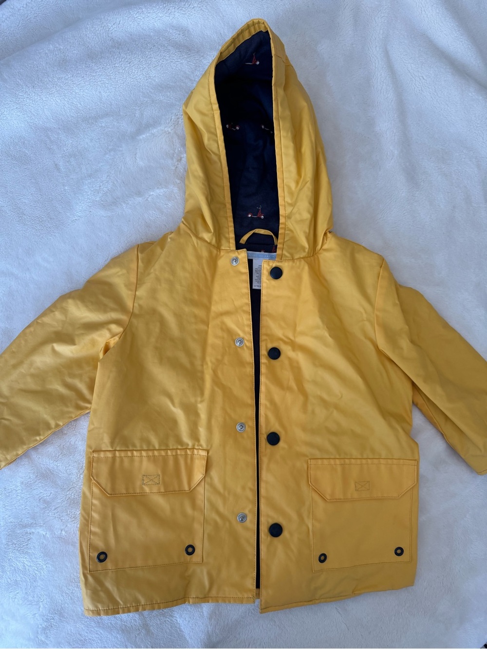 Janie and Jack Yellow Hooded Kids Raincoat